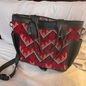 Hand woven , leather purse